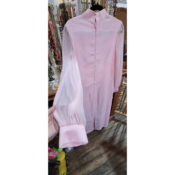 Vintage 60's Pink Straight Maxi Dress w/ Matching Sleeveless Duster - Picture 5 of 11